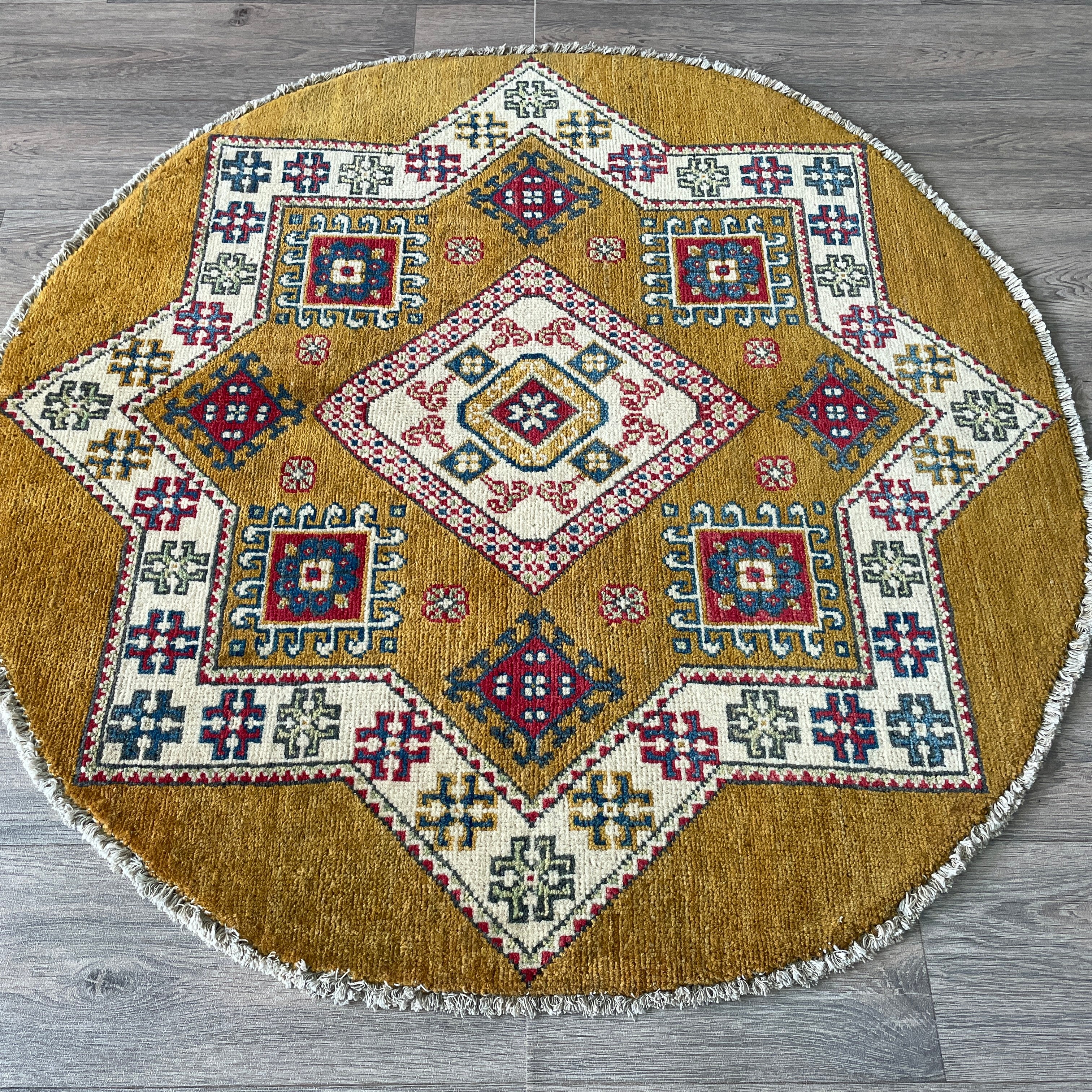 Afghan Yakash Kazak Round Rug