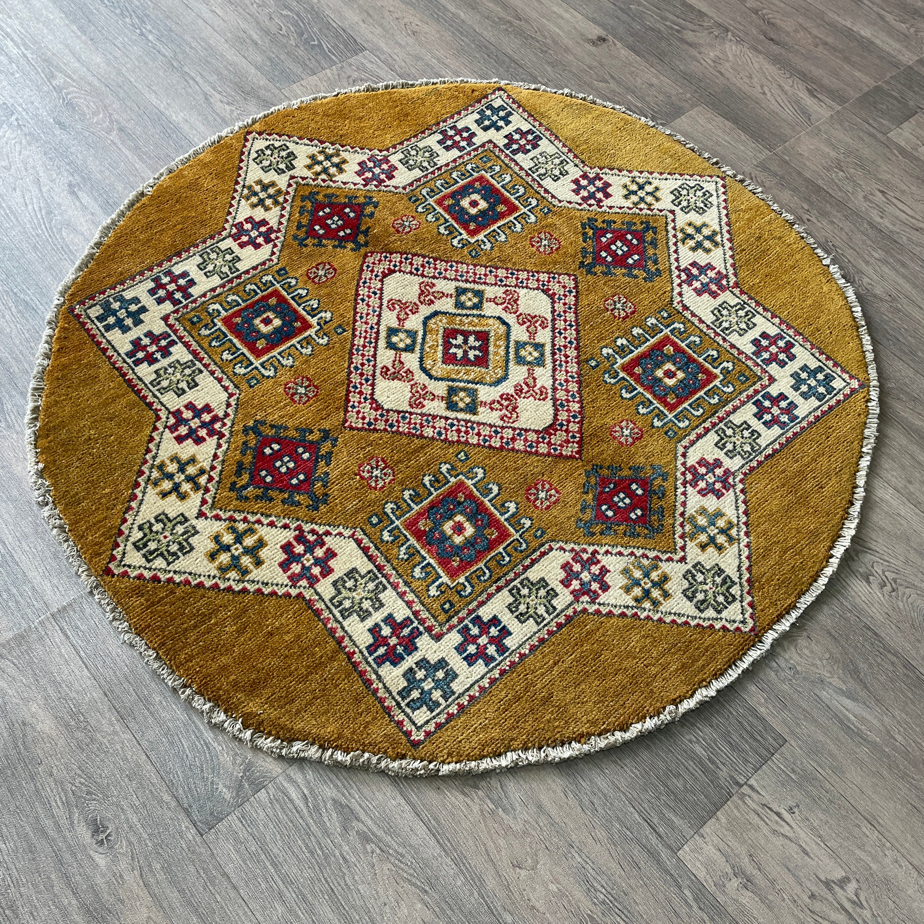Afghan Yakash Kazak Round Rug