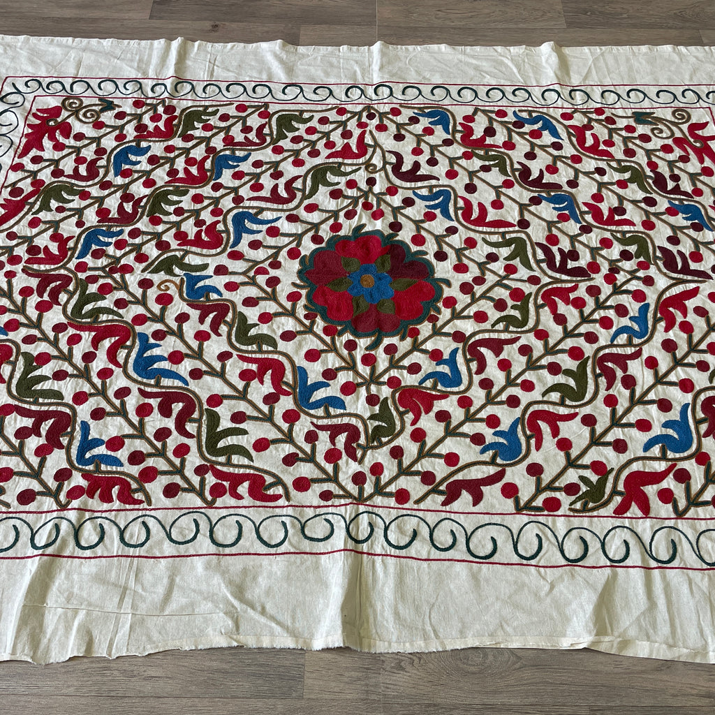Afghan 'Sheberghan' Suzani Bed Throw