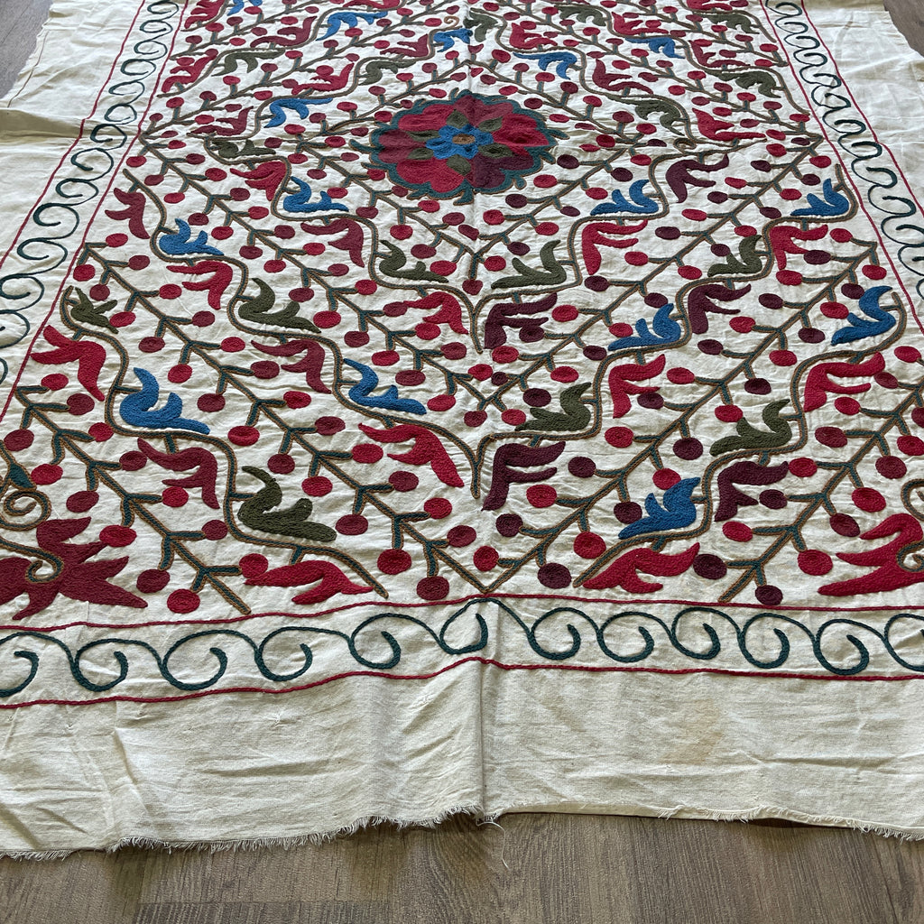 Afghan 'Sheberghan' Suzani Bed Throw