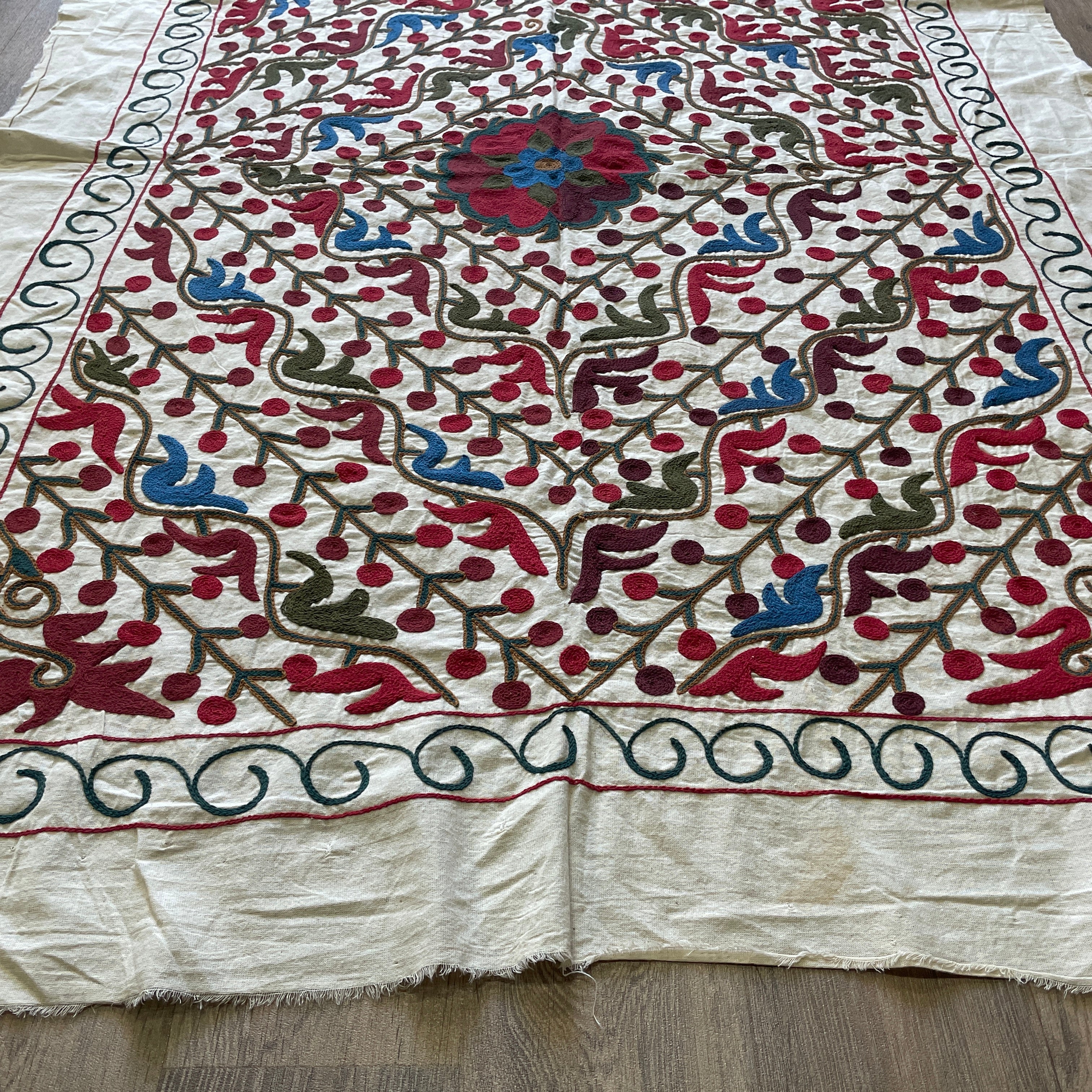 Afghan 'Sheberghan' Suzani Bed Throw