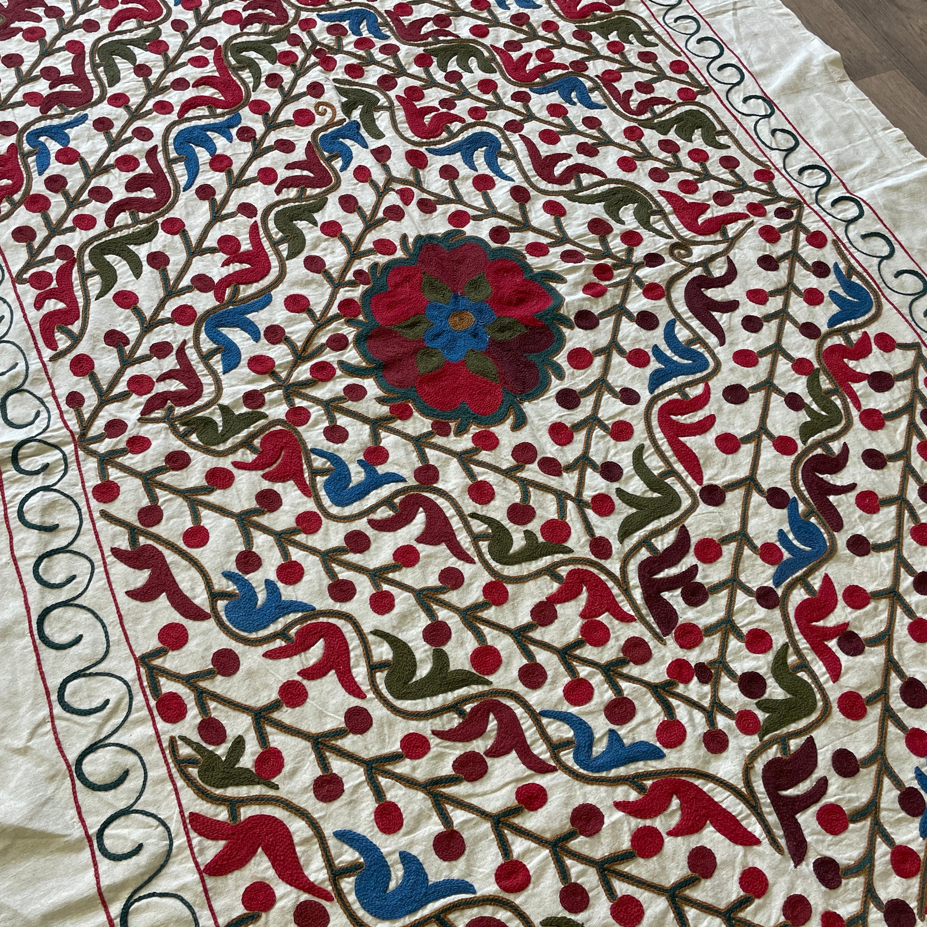 Afghan 'Sheberghan' Suzani Bed Throw