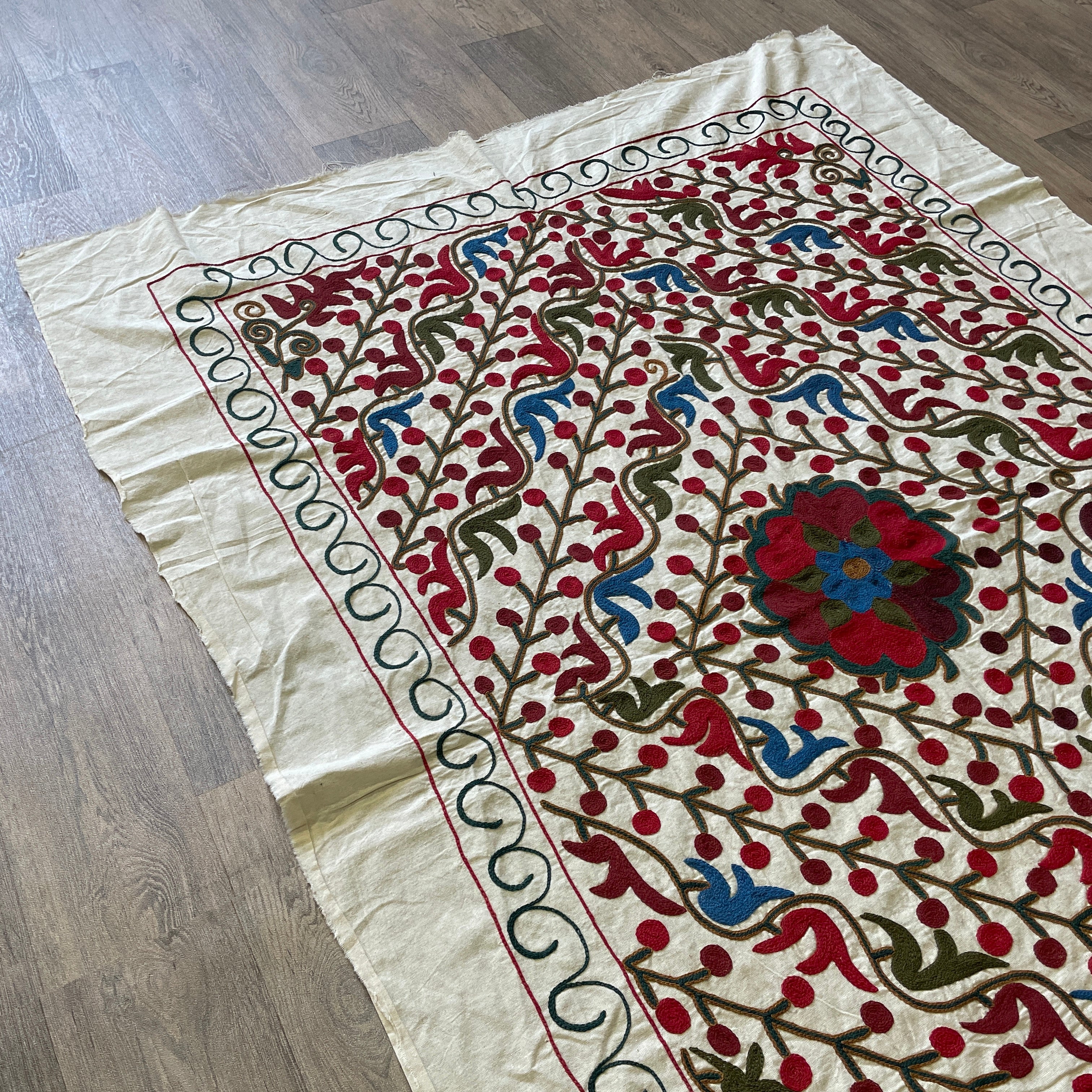 Afghan 'Sheberghan' Suzani Bed Throw