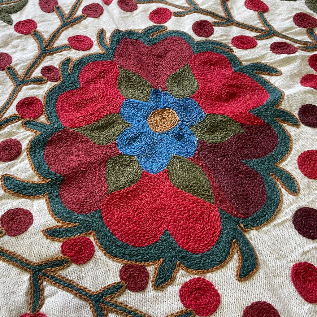 Afghan 'Sheberghan' Suzani Bed Throw
