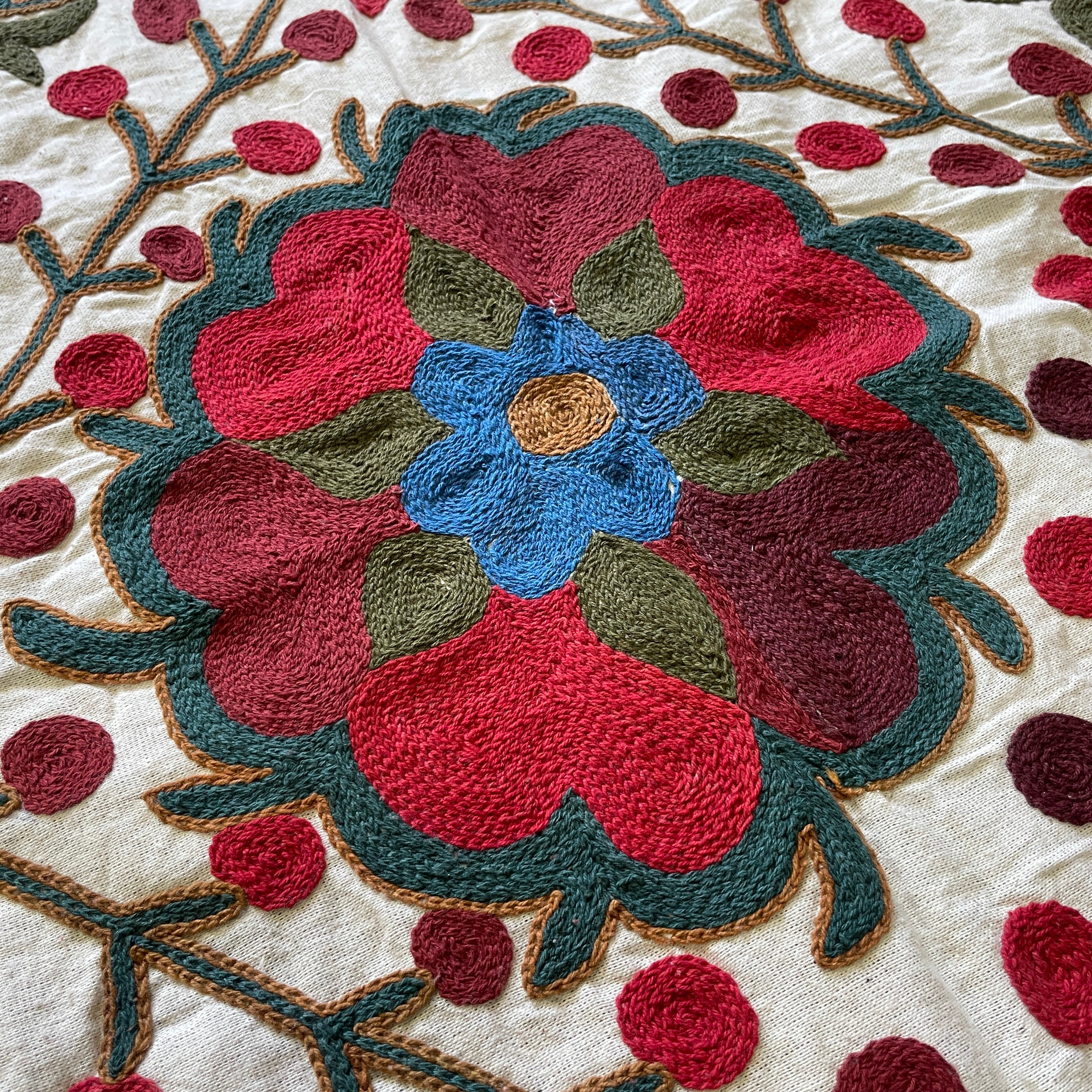 Afghan 'Sheberghan' Suzani Bed Throw