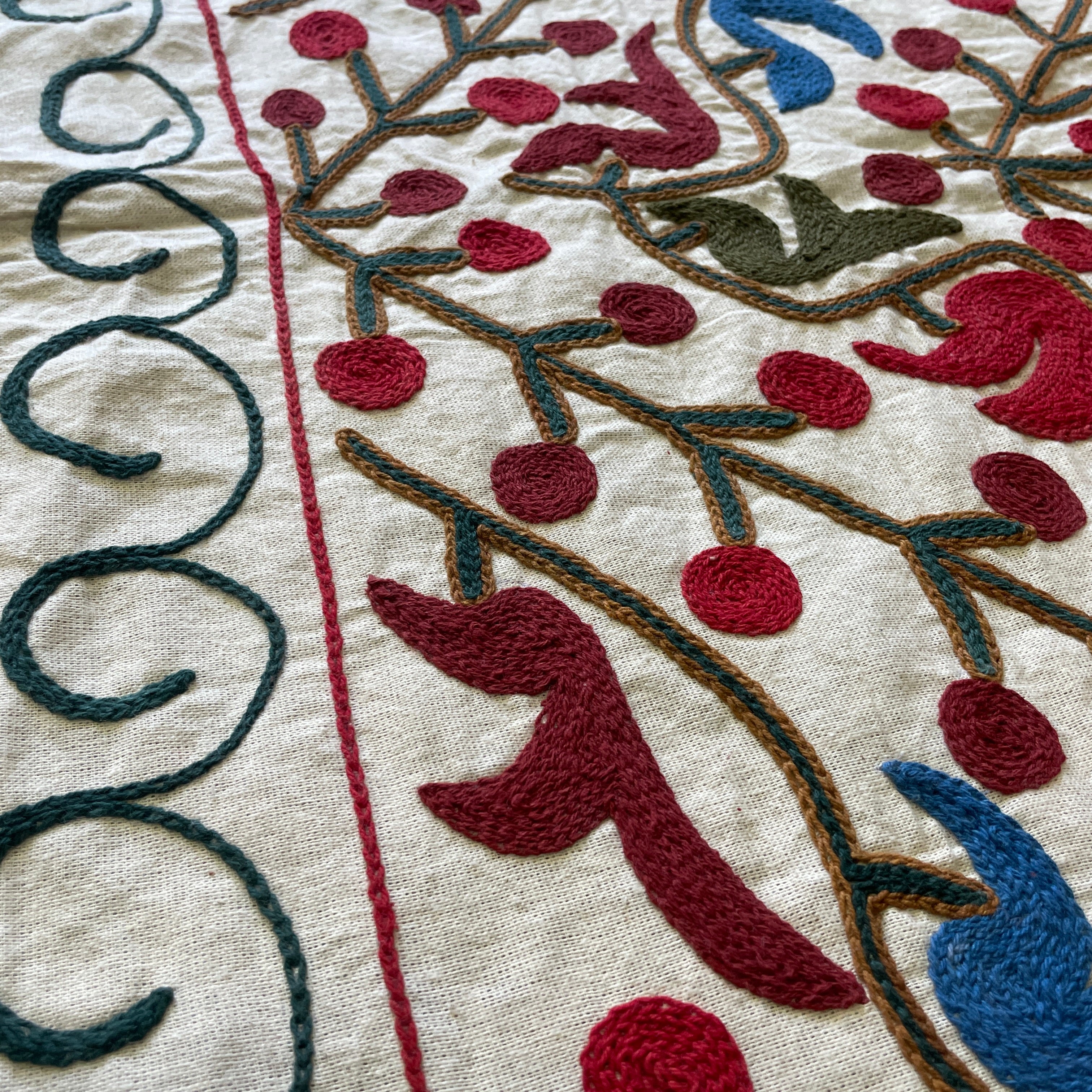 Afghan 'Sheberghan' Suzani Bed Throw