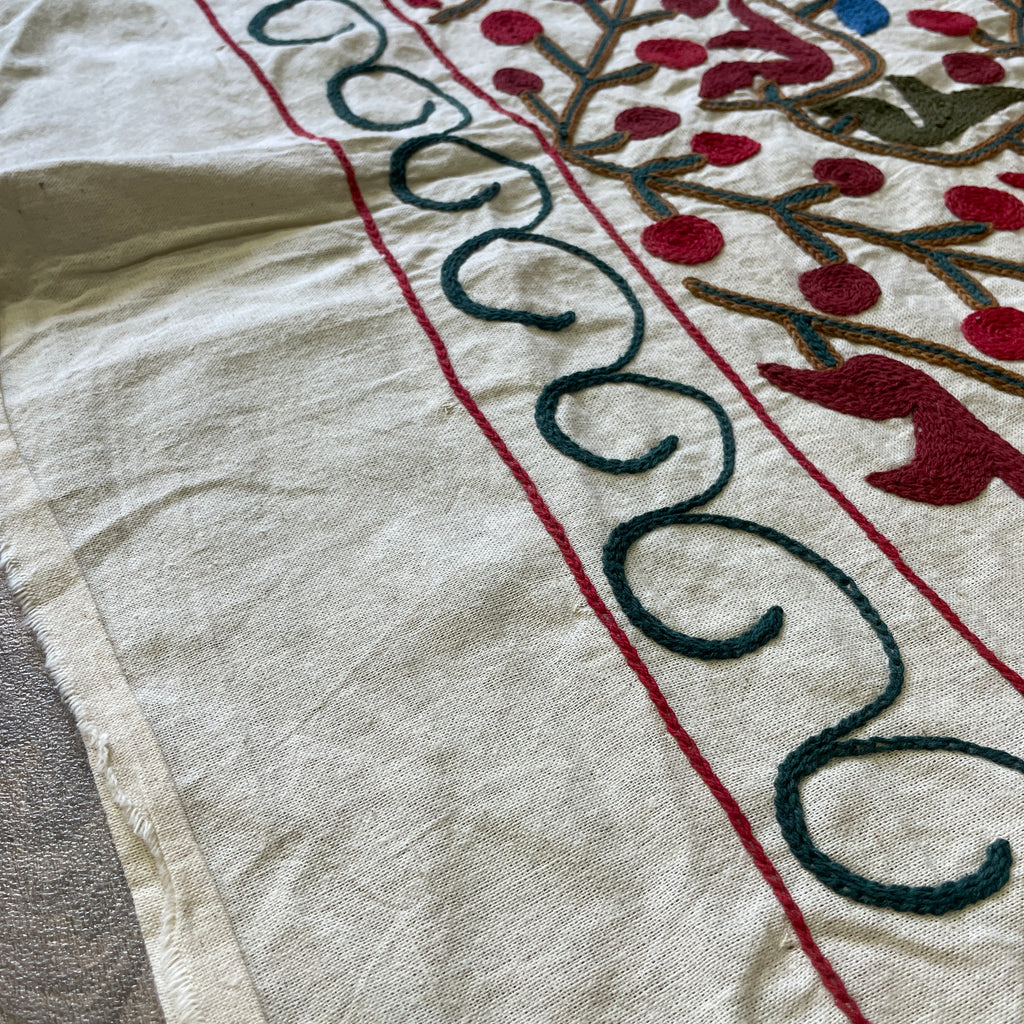 Afghan 'Sheberghan' Suzani Bed Throw