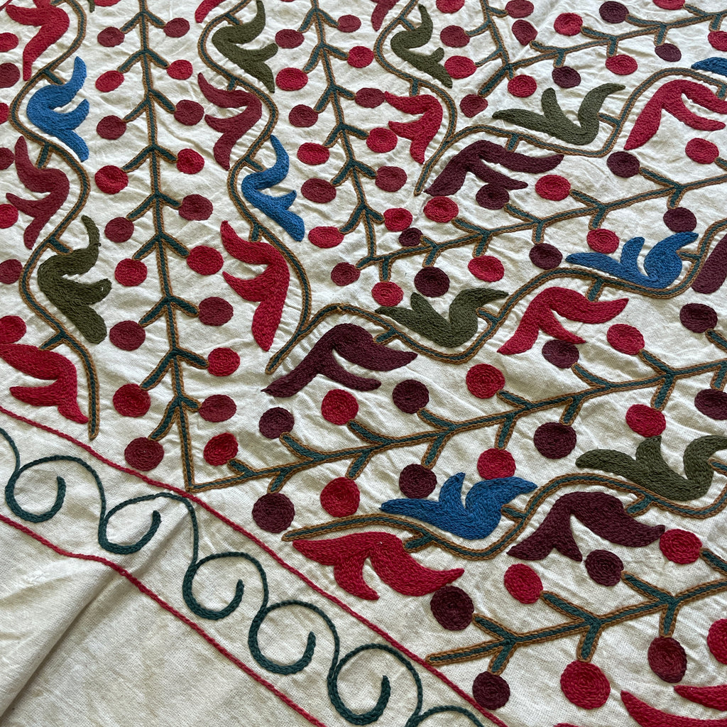 Afghan 'Sheberghan' Suzani Bed Throw