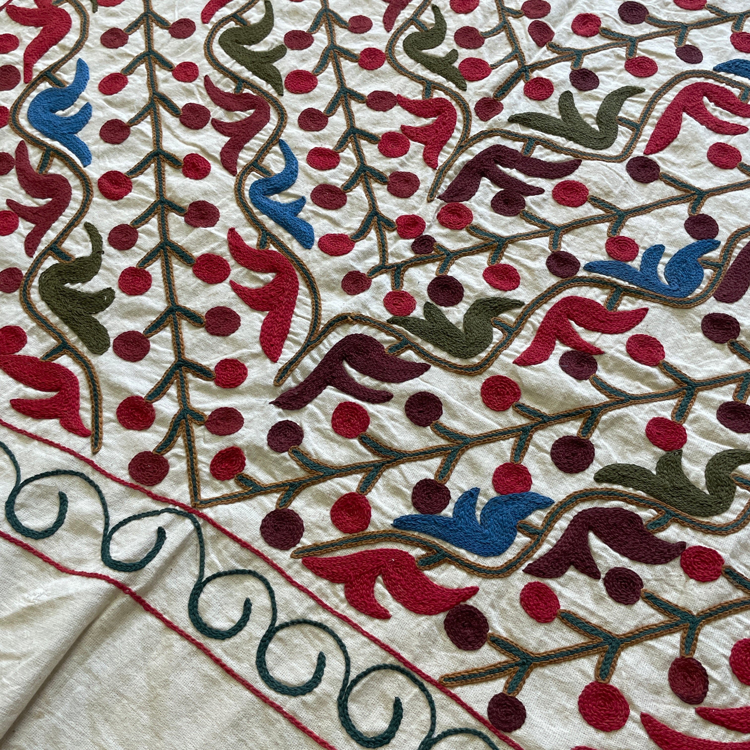 Afghan 'Sheberghan' Suzani Bed Throw