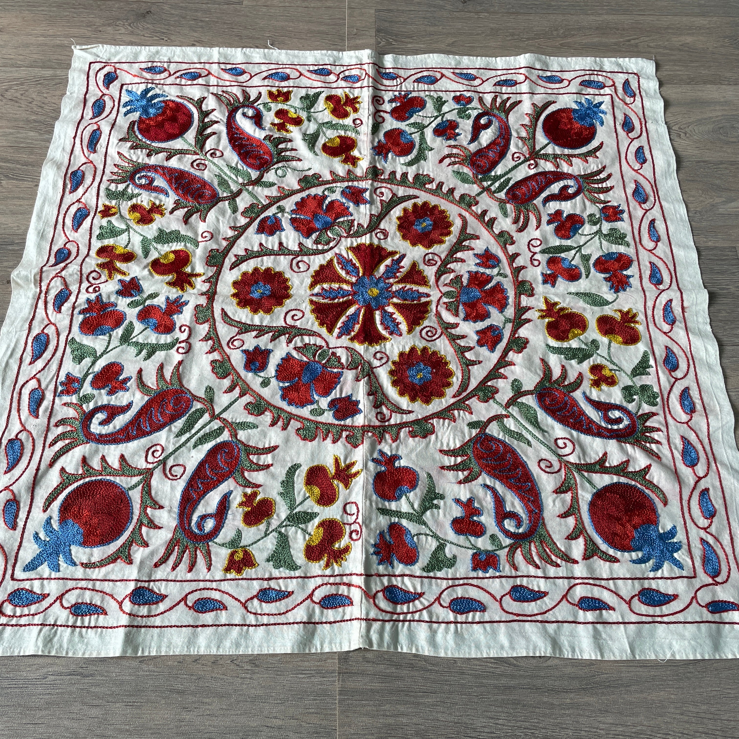 Uzbek Suzani Table Throw
