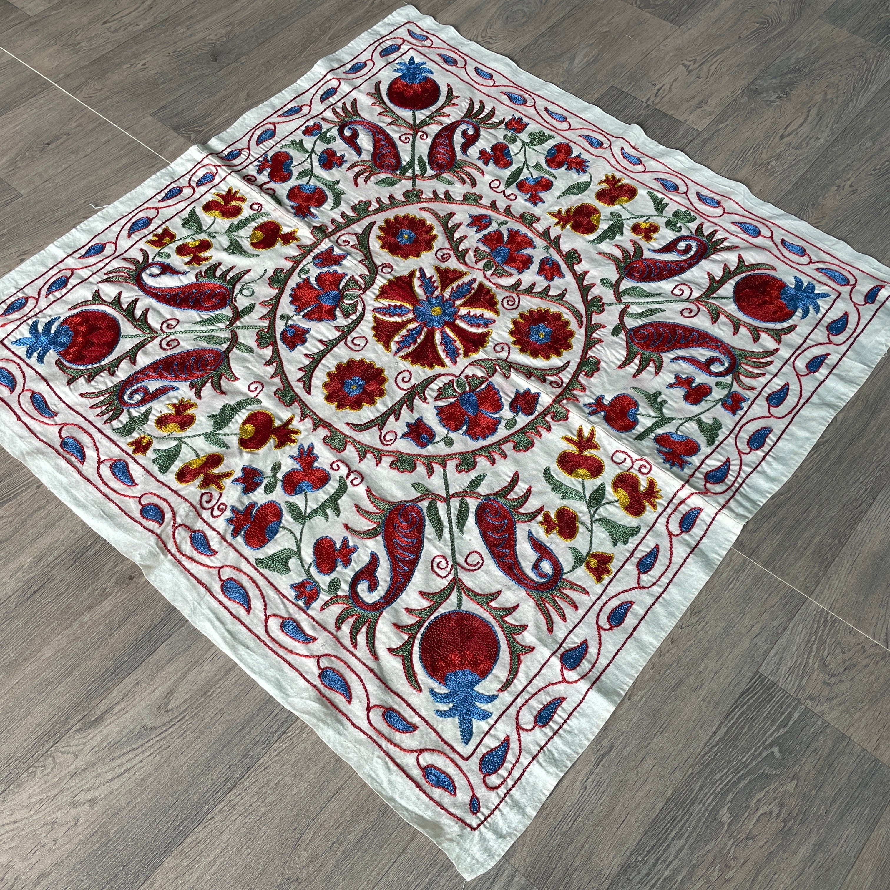 Uzbek Suzani Table Throw