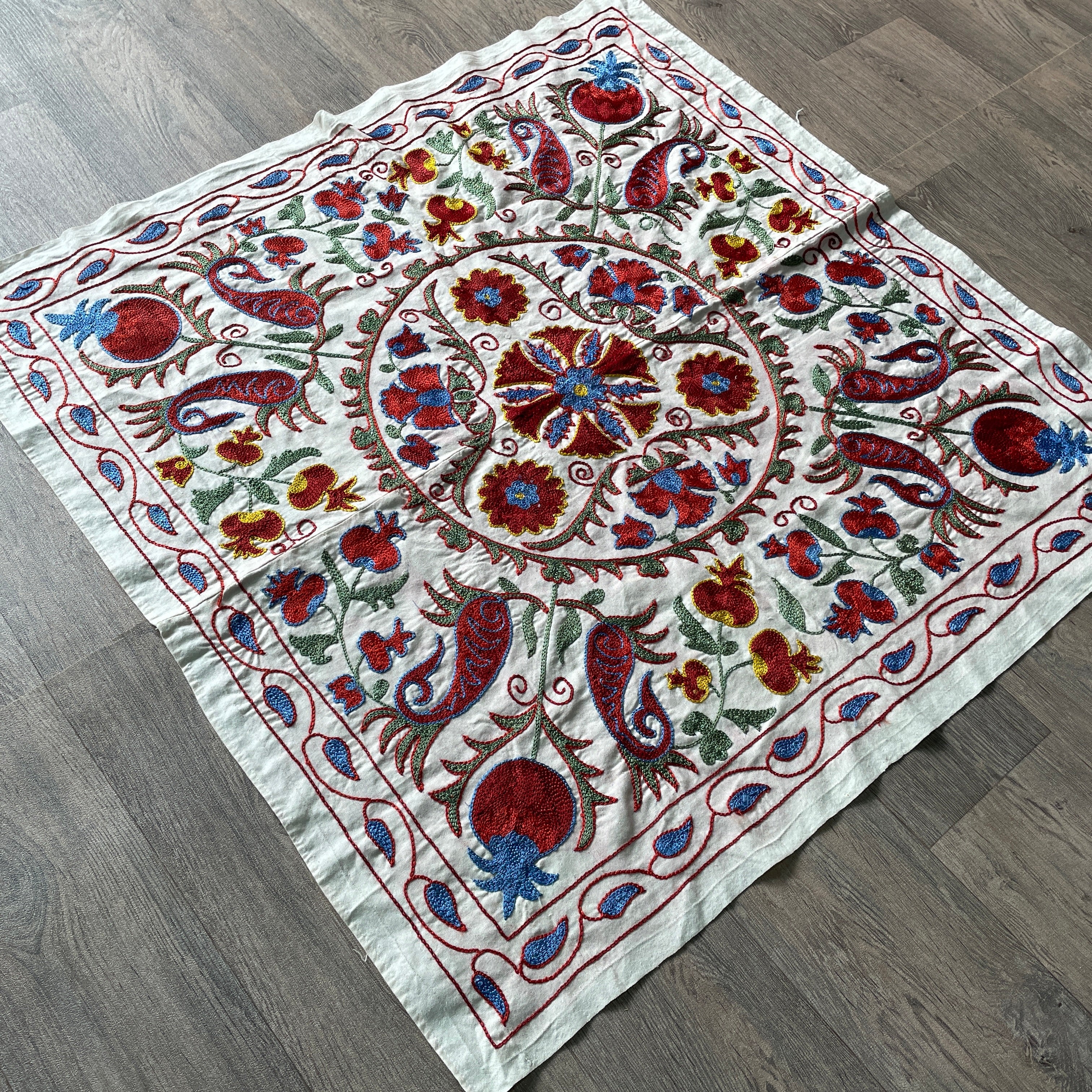 Uzbek Suzani Table Throw