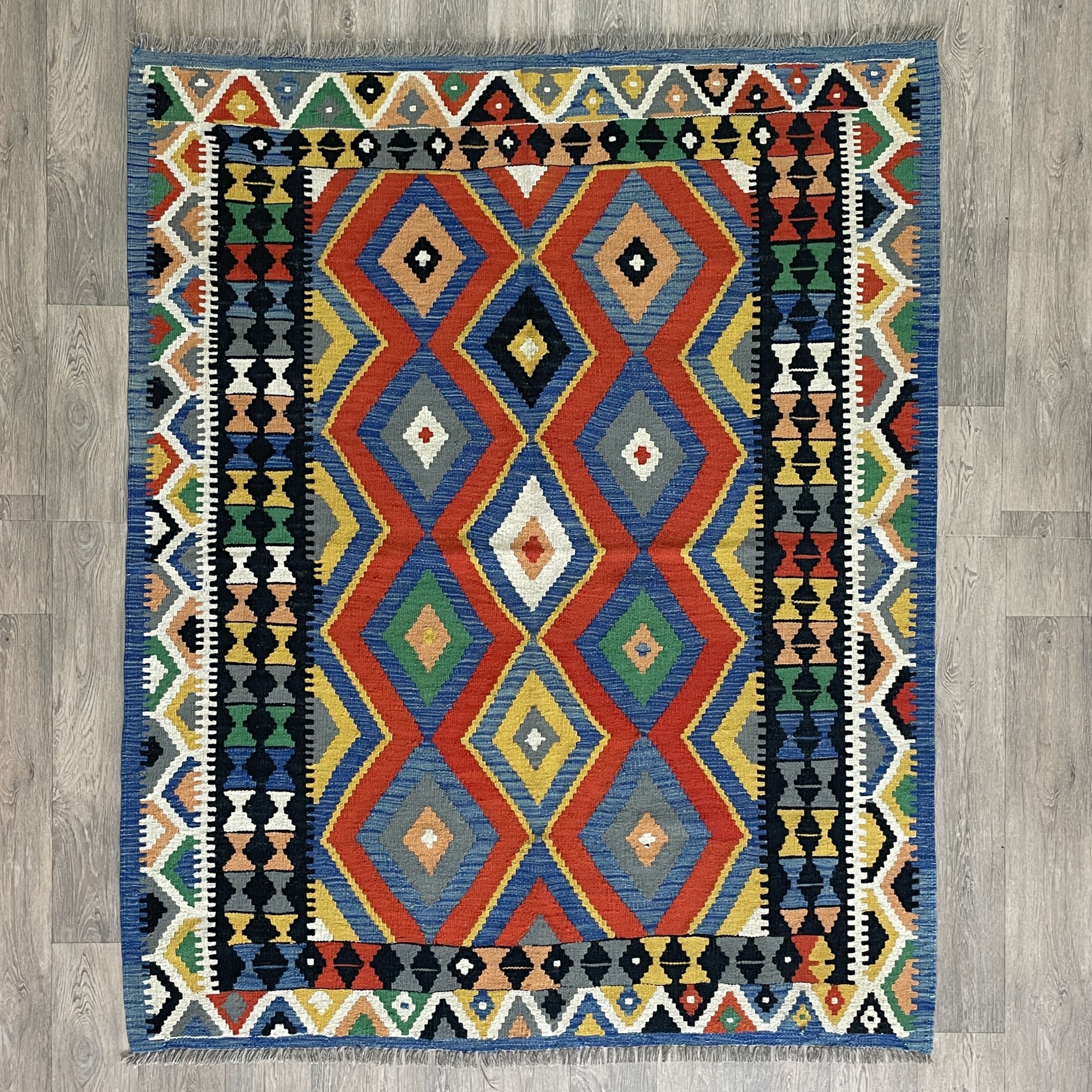 197 x 156 cm | Afghan Kilim Rug - Khorasan Rugs