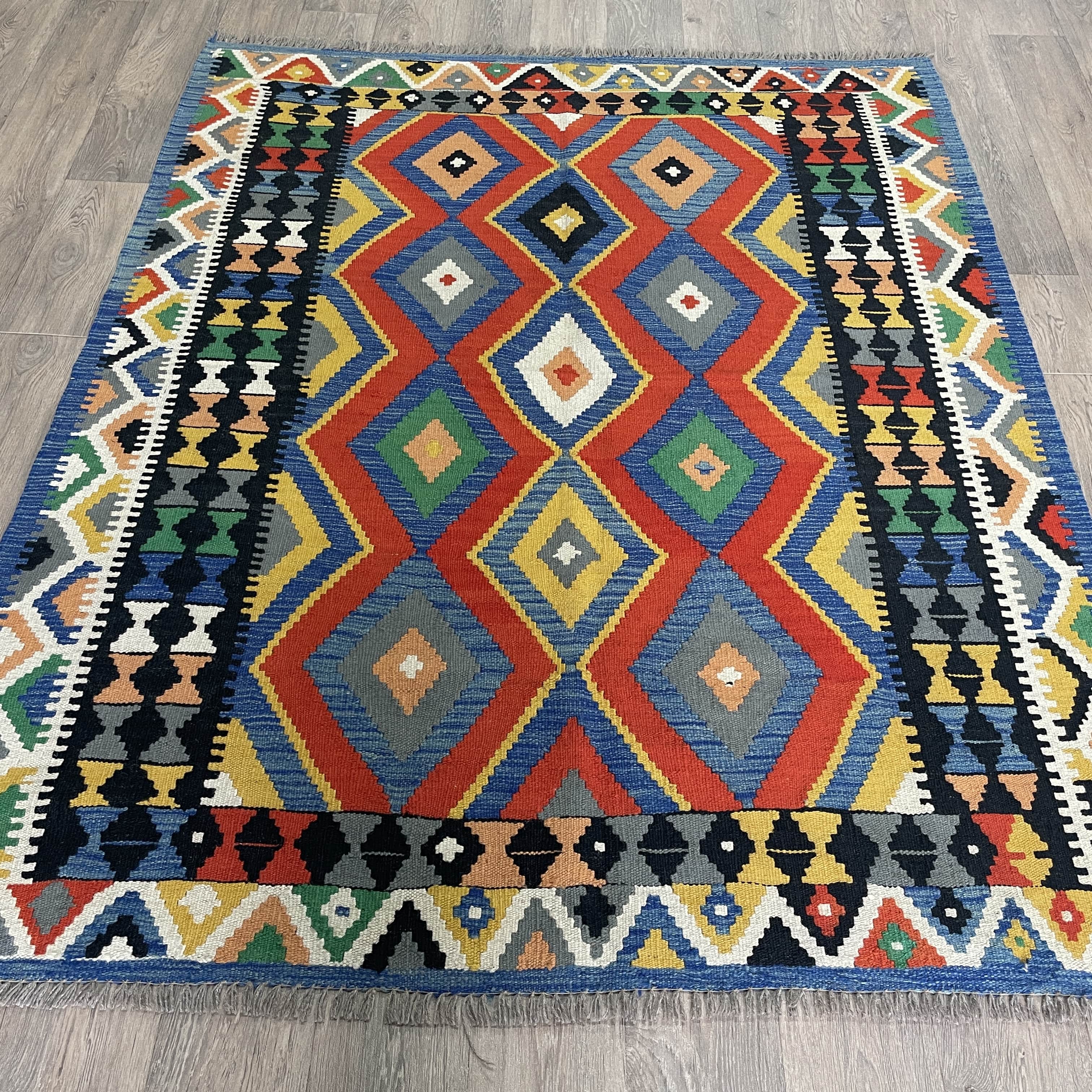 197 x 156 cm | Afghan Kilim Rug - Khorasan Rugs
