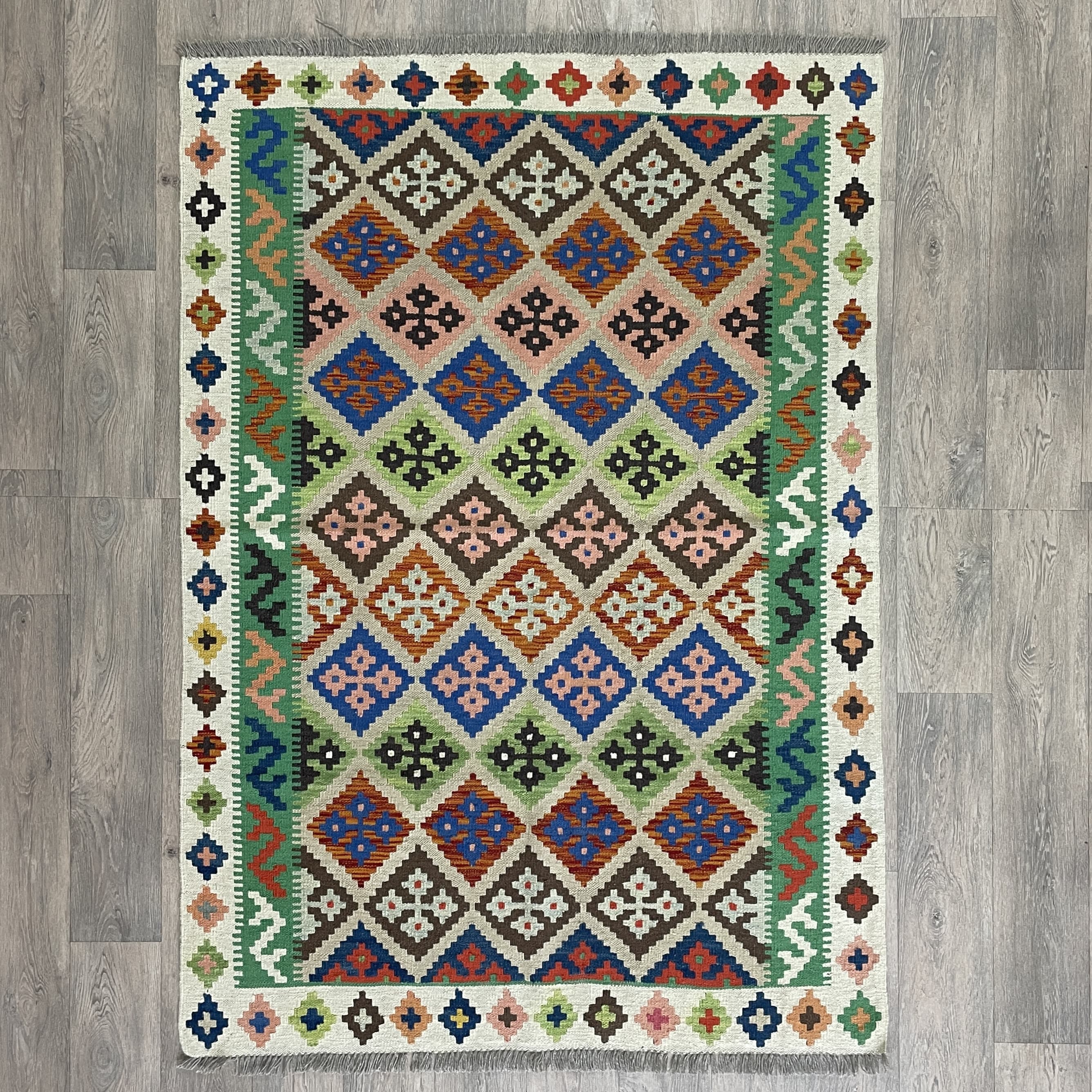 187 x 127 cm | Afghan Kilim Rug - Khorasan Rugs
