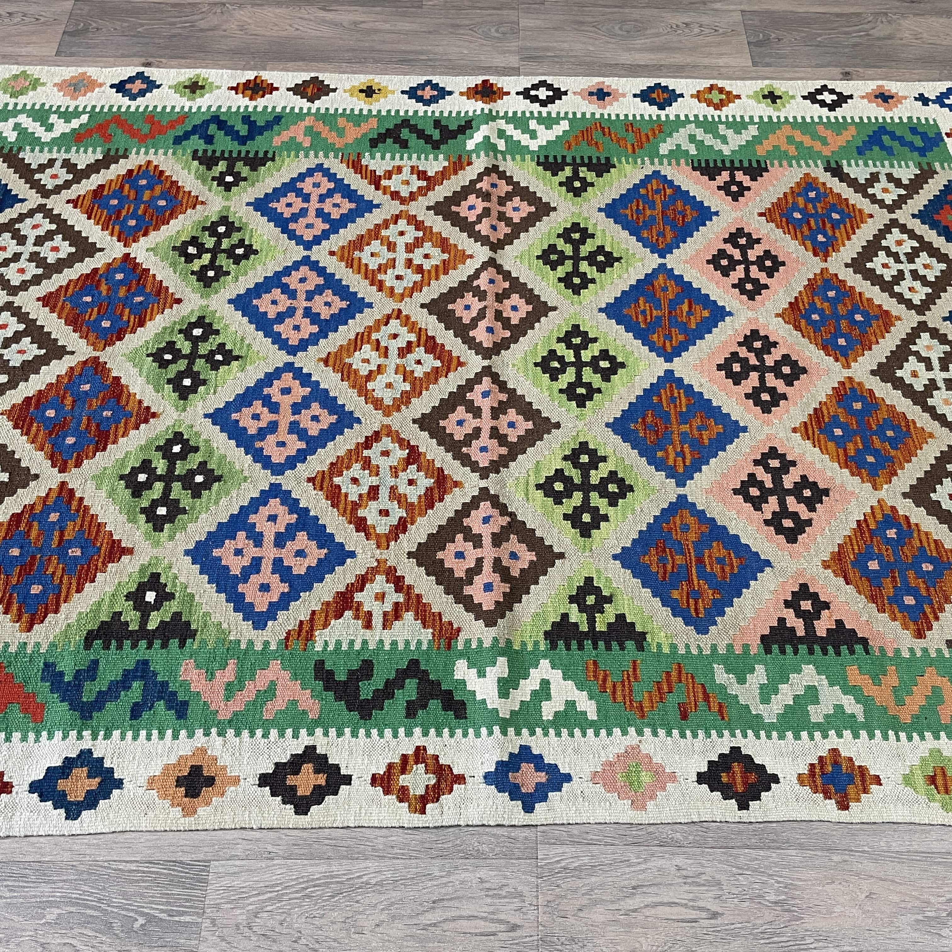 187 x 127 cm | Afghan Kilim Rug - Khorasan Rugs