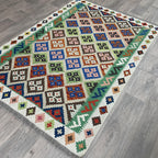 187 x 127 cm | Afghan Kilim Rug - Khorasan Rugs