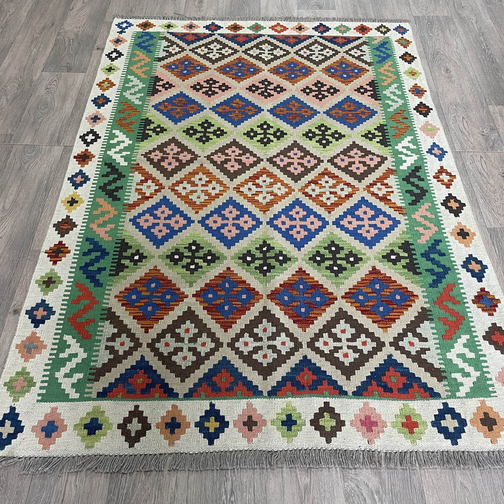 187 x 127 cm | Afghan Kilim Rug - Khorasan Rugs
