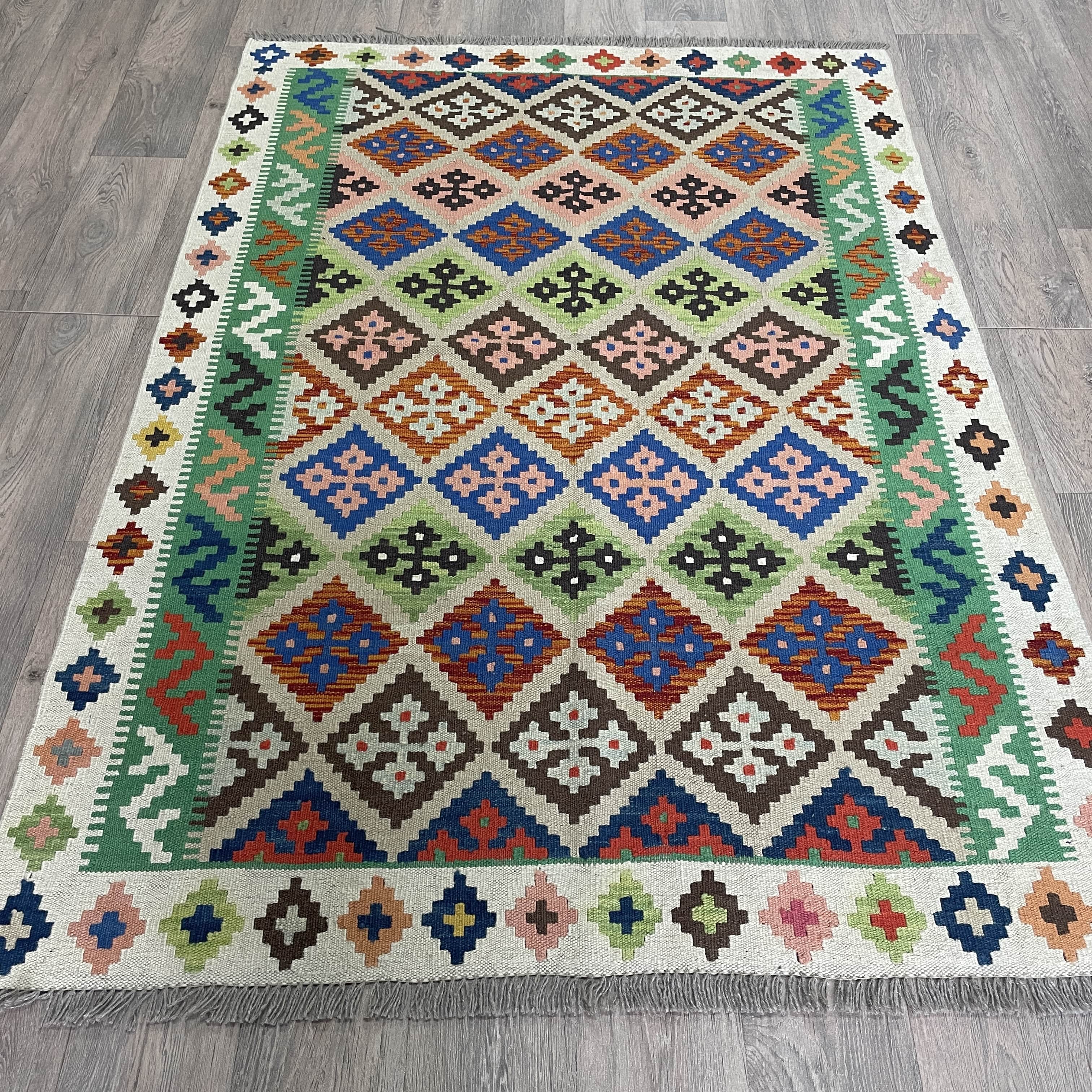 187 x 127 cm | Afghan Kilim Rug - Khorasan Rugs