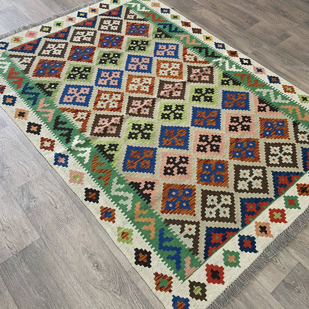 187 x 127 cm | Afghan Kilim Rug - Khorasan Rugs