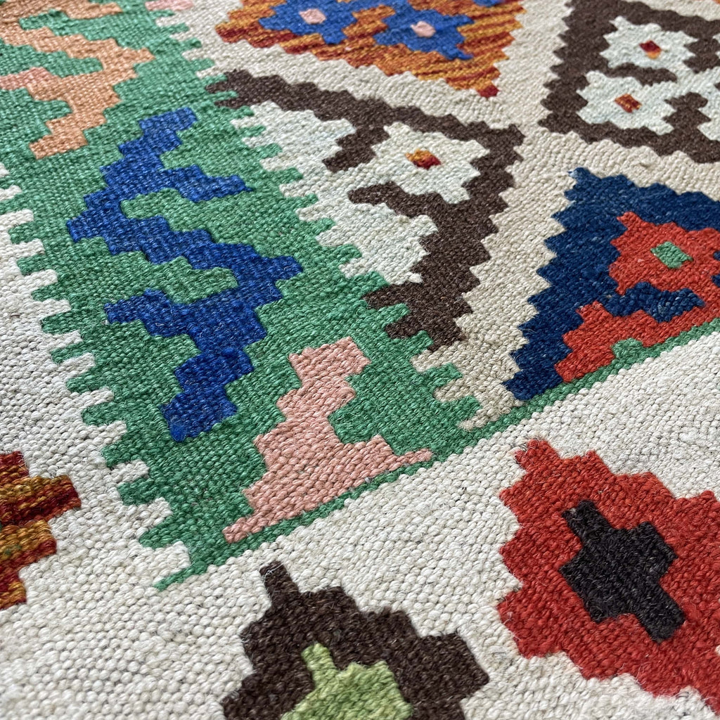 187 x 127 cm | Afghan Kilim Rug - Khorasan Rugs