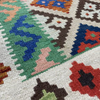 187 x 127 cm | Afghan Kilim Rug - Khorasan Rugs