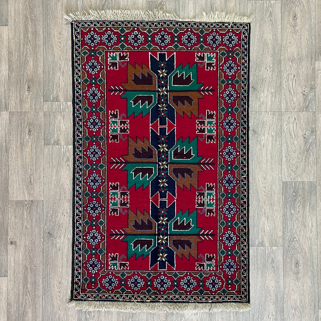 Old Afghan Herati Baluch Rug c. 1980