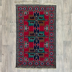 Old Afghan Herati Baluch Rug c. 1980