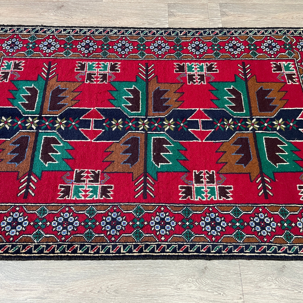 Old Afghan Herati Baluch Rug c. 1980