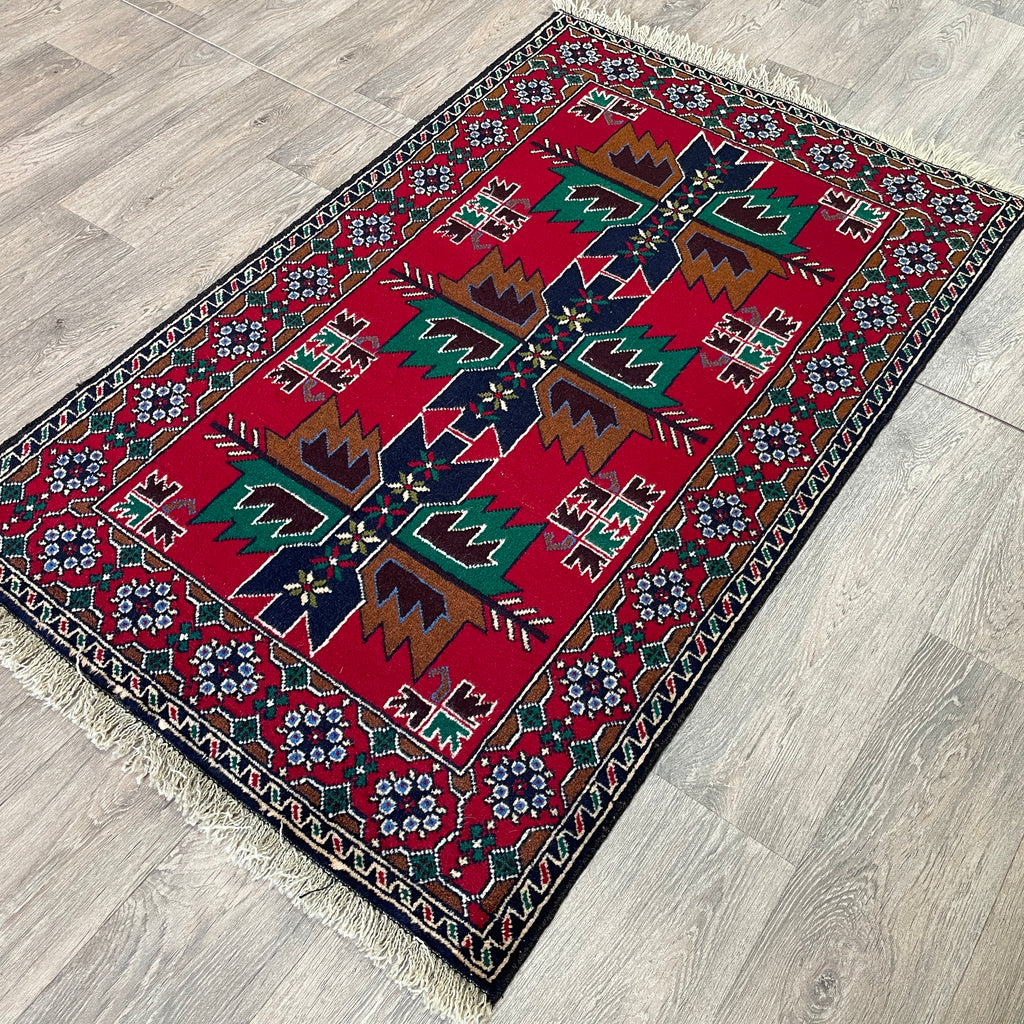 Old Afghan Herati Baluch Rug c. 1980