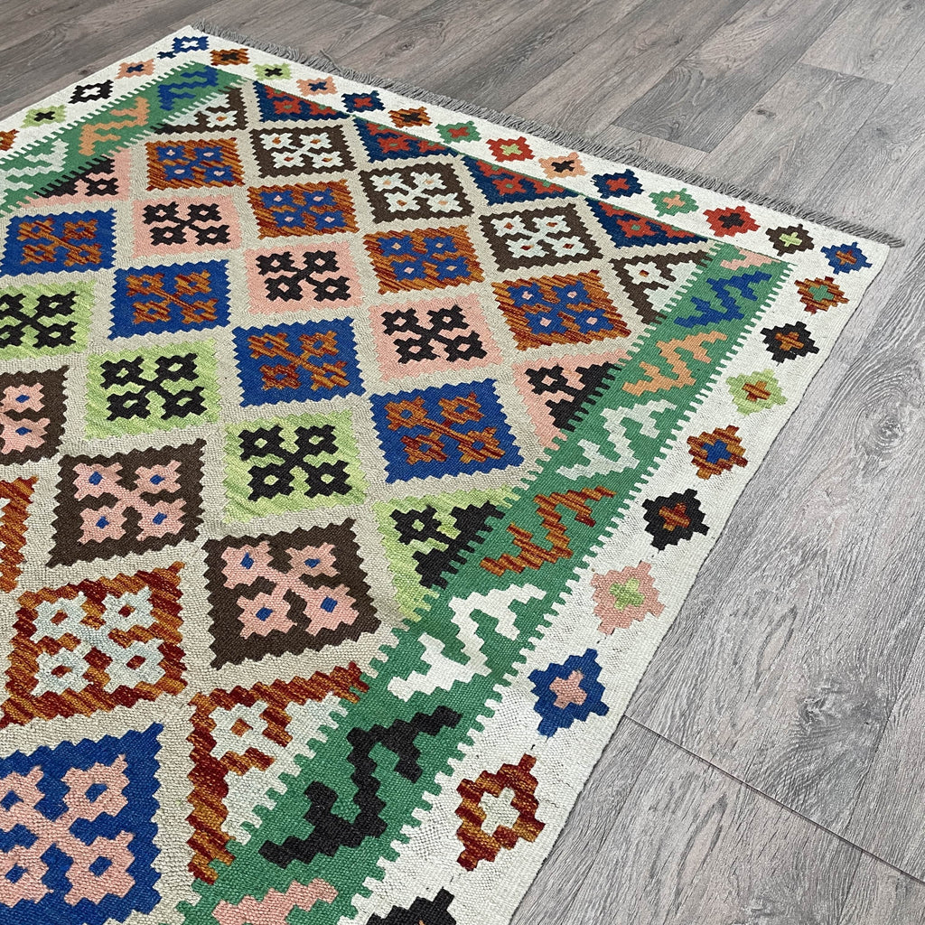 187 x 127 cm | Afghan Kilim Rug - Khorasan Rugs