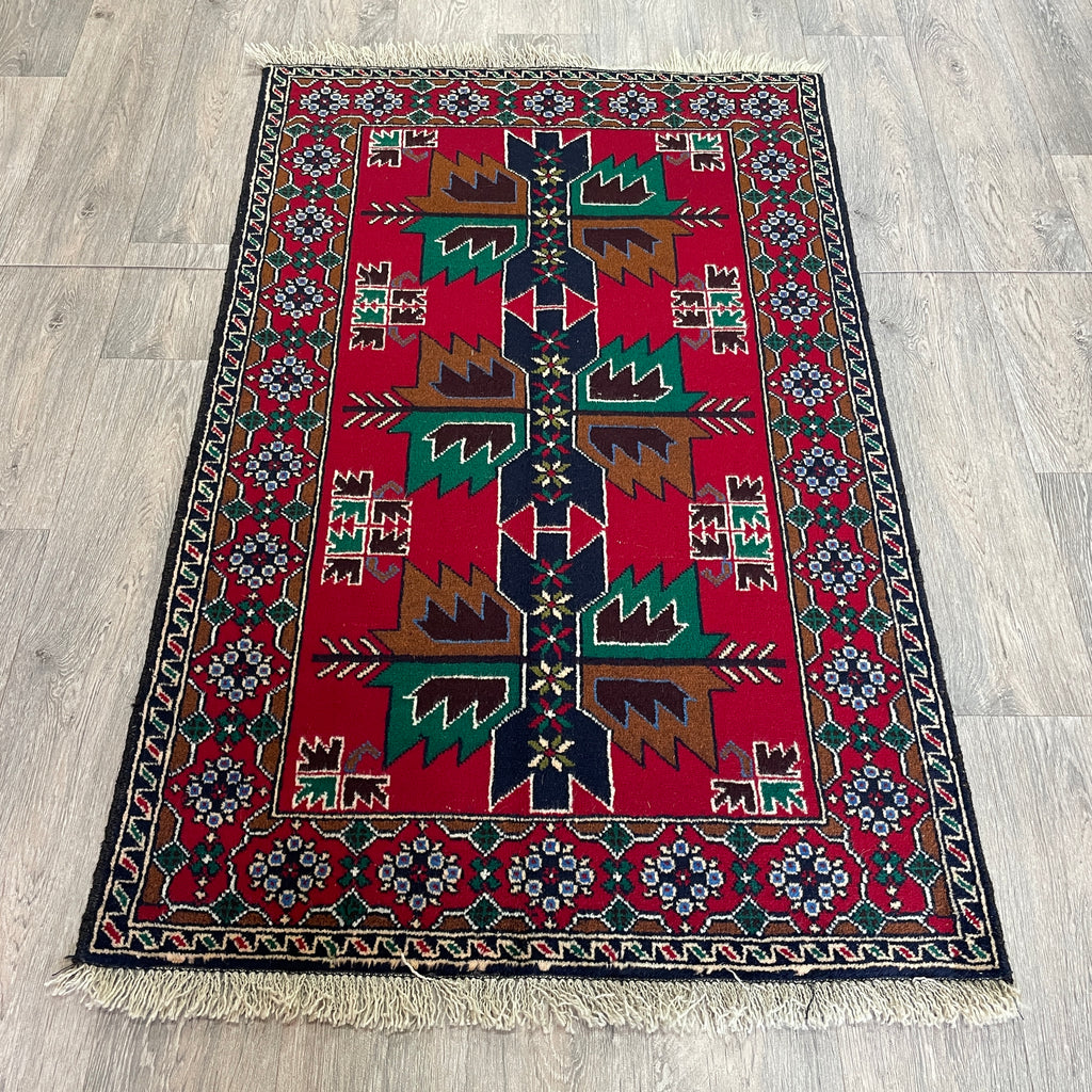 Old Afghan Herati Baluch Rug c. 1980