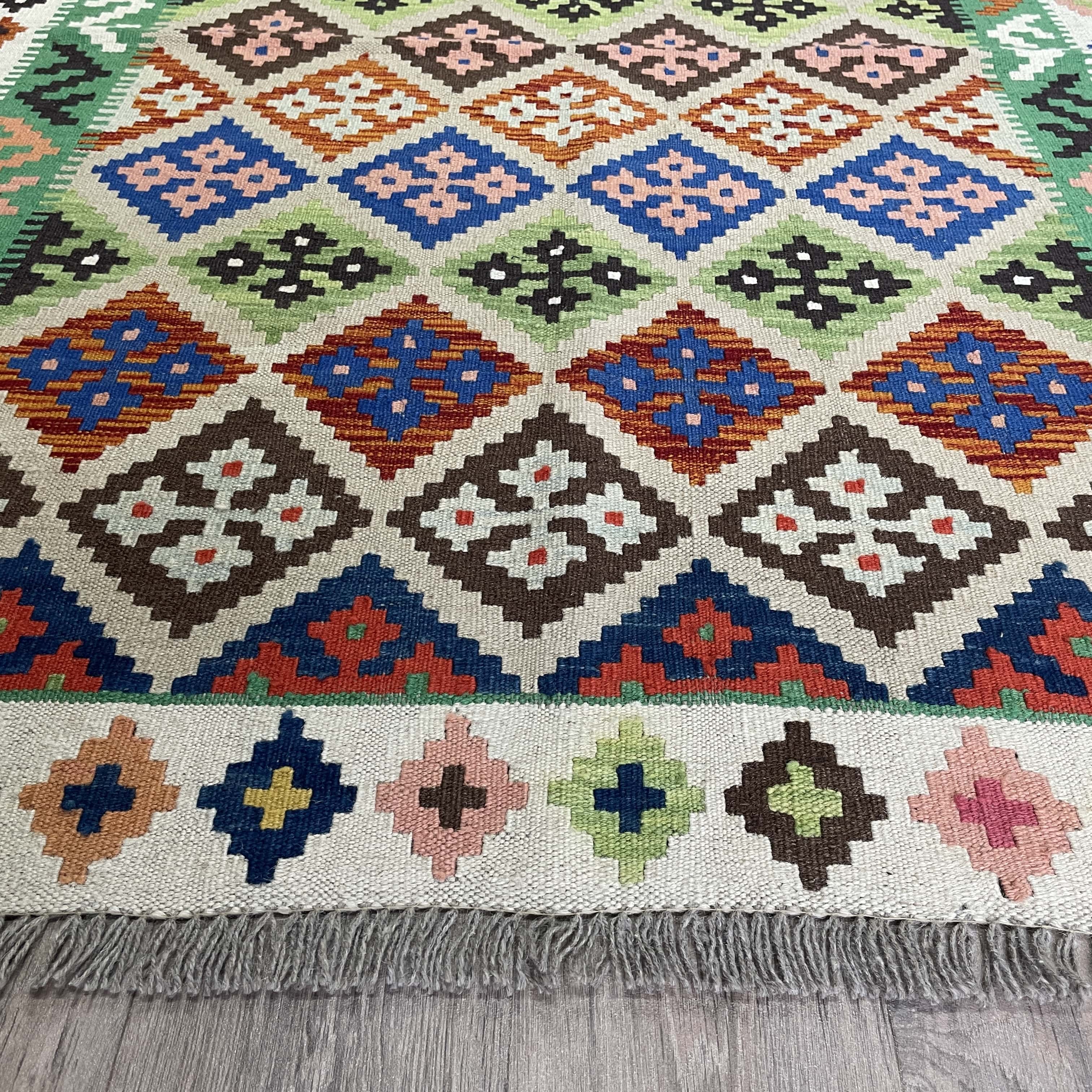 187 x 127 cm | Afghan Kilim Rug - Khorasan Rugs