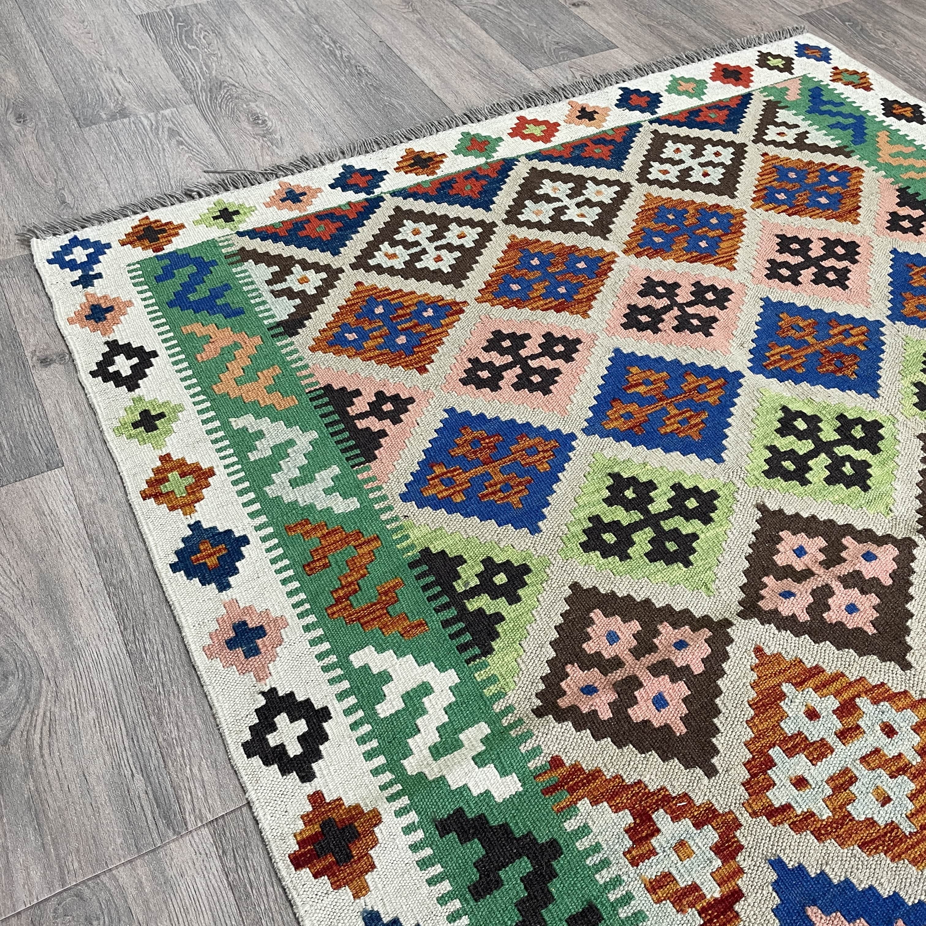187 x 127 cm | Afghan Kilim Rug - Khorasan Rugs