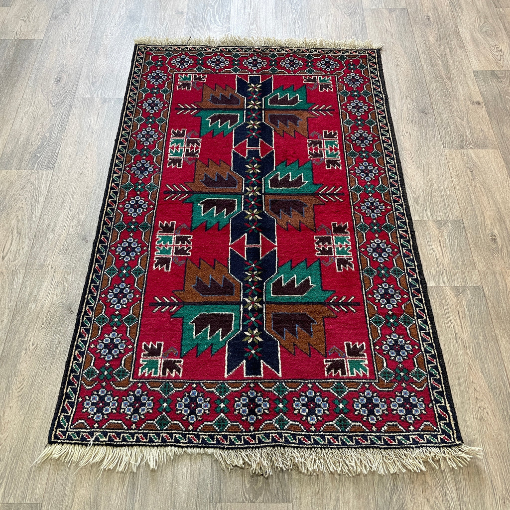 Old Afghan Herati Baluch Rug c. 1980