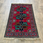 Old Afghan Herati Baluch Rug c. 1980