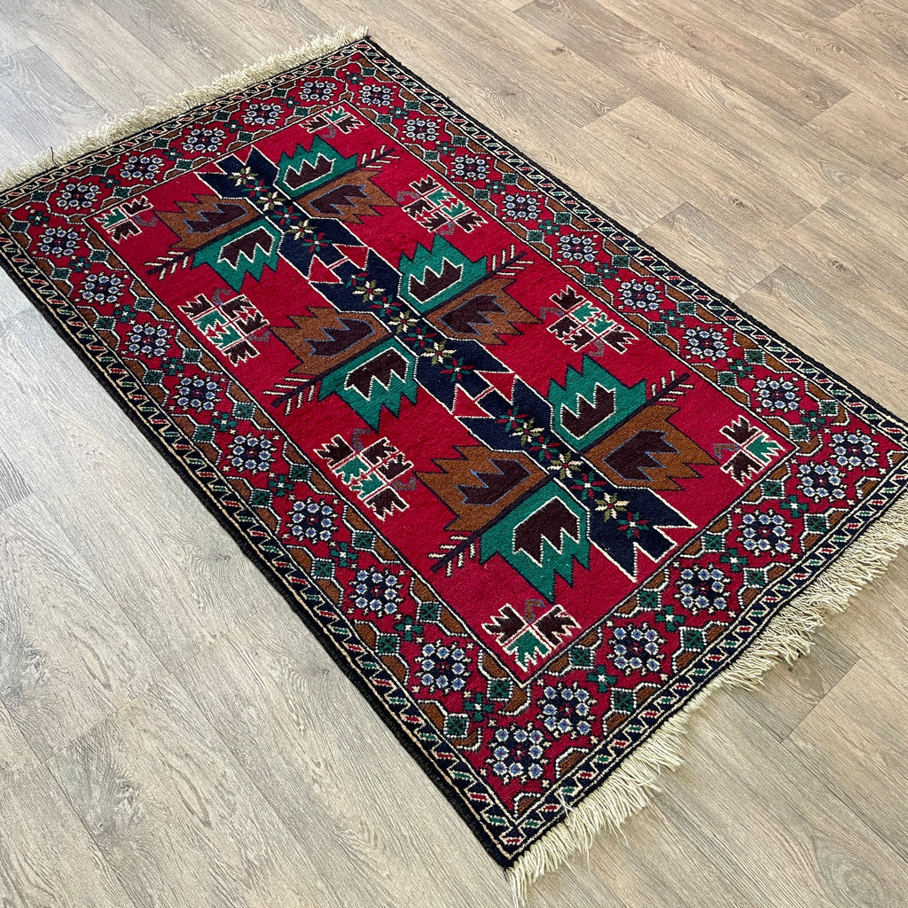 Old Afghan Herati Baluch Rug c. 1980