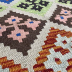 187 x 127 cm | Afghan Kilim Rug - Khorasan Rugs