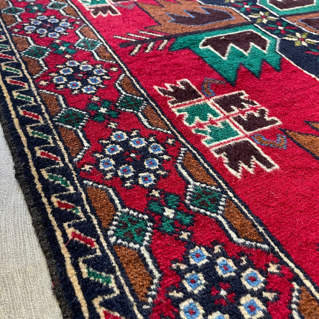 Old Afghan Herati Baluch Rug c. 1980