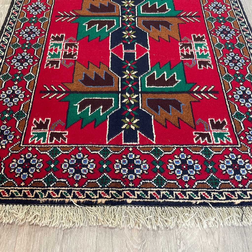 Old Afghan Herati Baluch Rug c. 1980