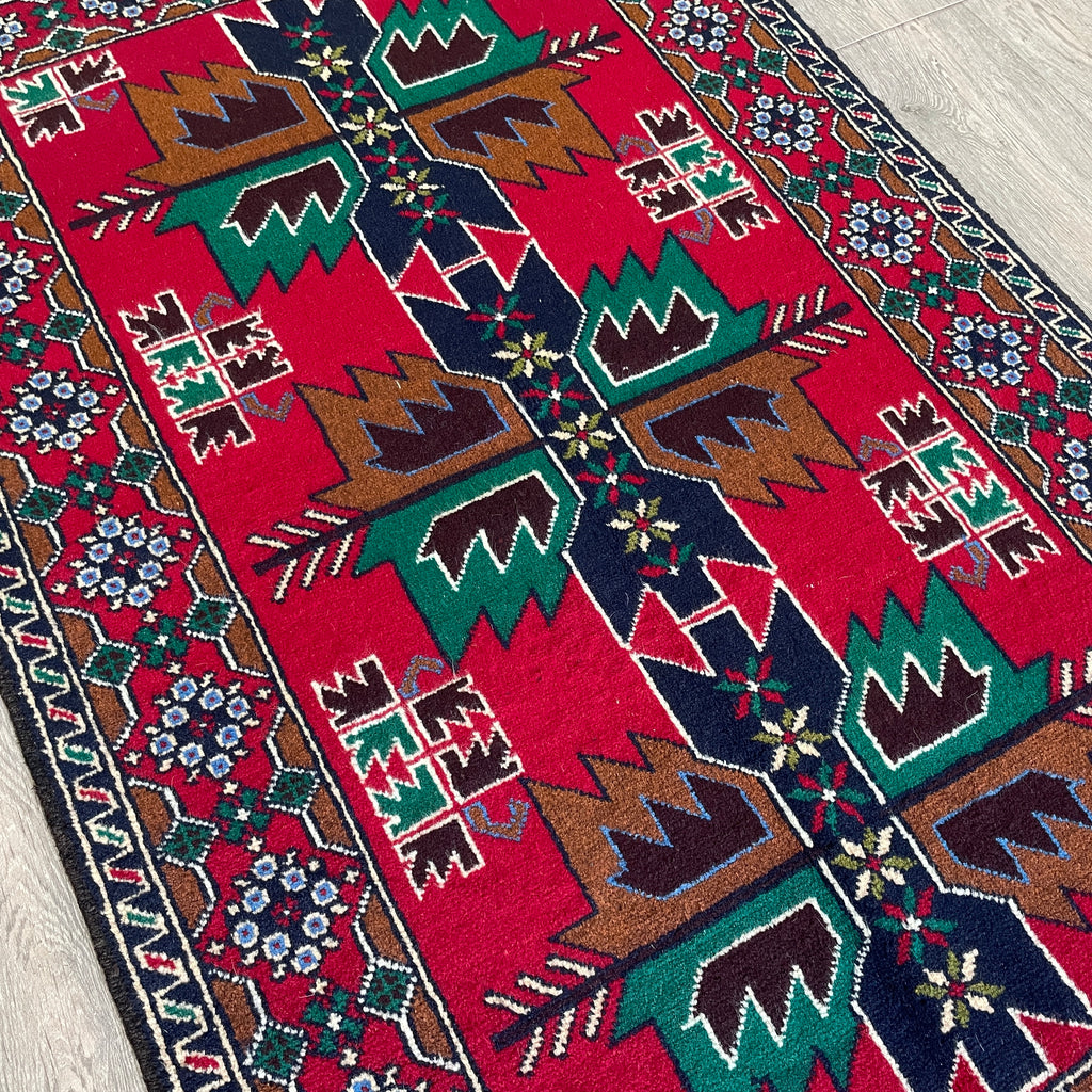Old Afghan Herati Baluch Rug c. 1980