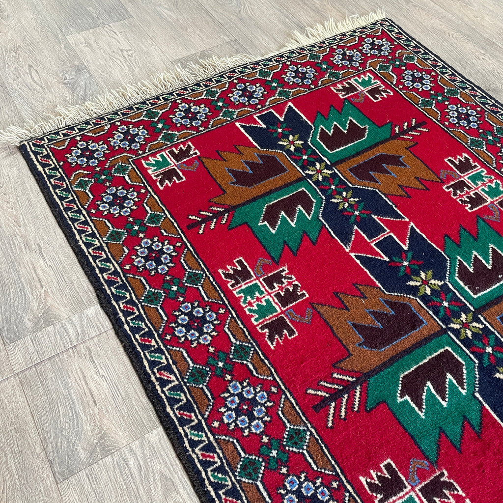 Old Afghan Herati Baluch Rug c. 1980