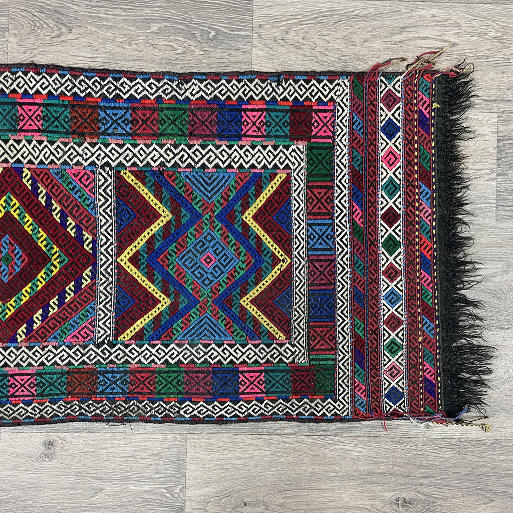 168 x 57 cm | Afghan Soumak Kilim Runner - Khorasan Rugs