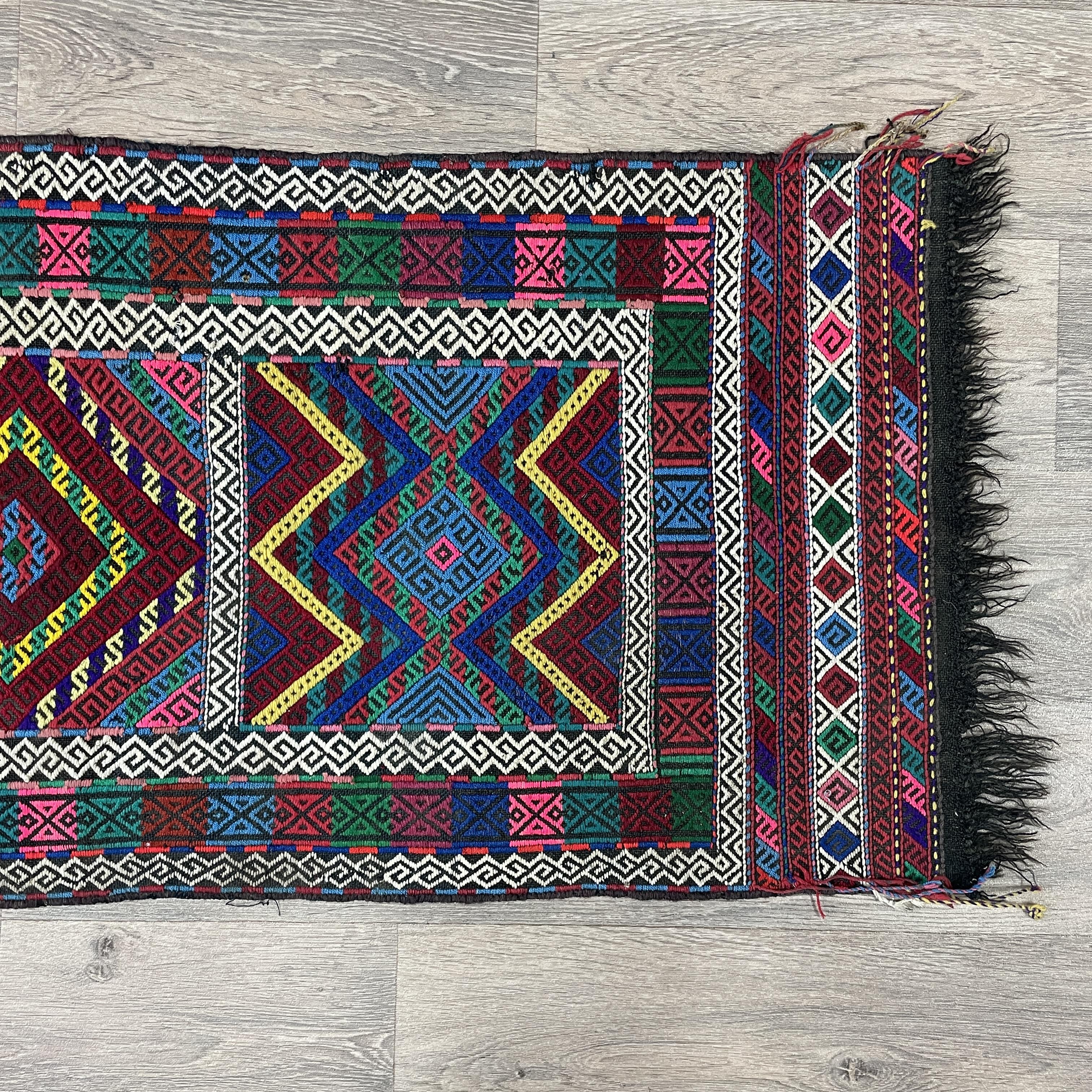 168 x 57 cm | Afghan Soumak Kilim Runner - Khorasan Rugs