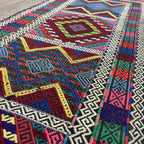 168 x 57 cm | Afghan Soumak Kilim Runner - Khorasan Rugs