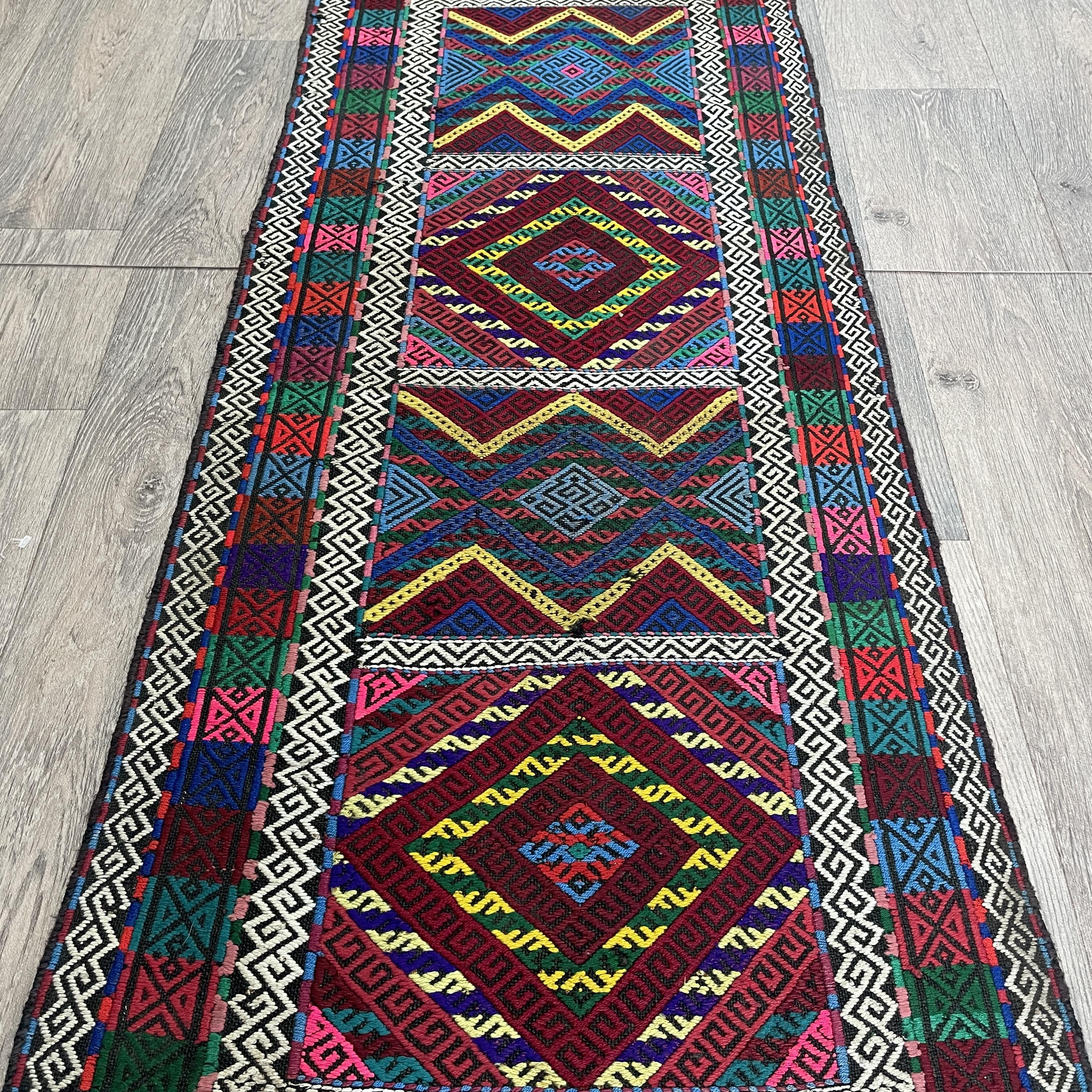168 x 57 cm | Afghan Soumak Kilim Runner - Khorasan Rugs