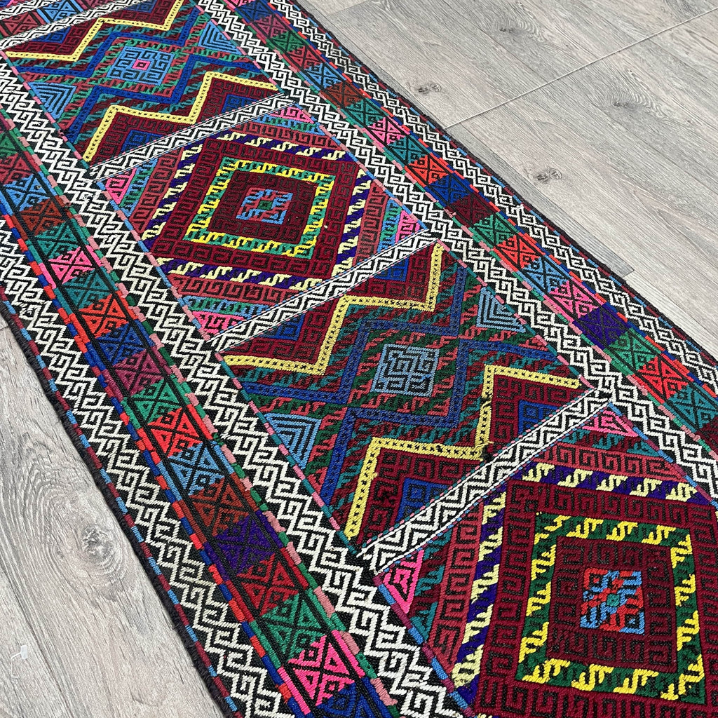 168 x 57 cm | Afghan Soumak Kilim Runner - Khorasan Rugs