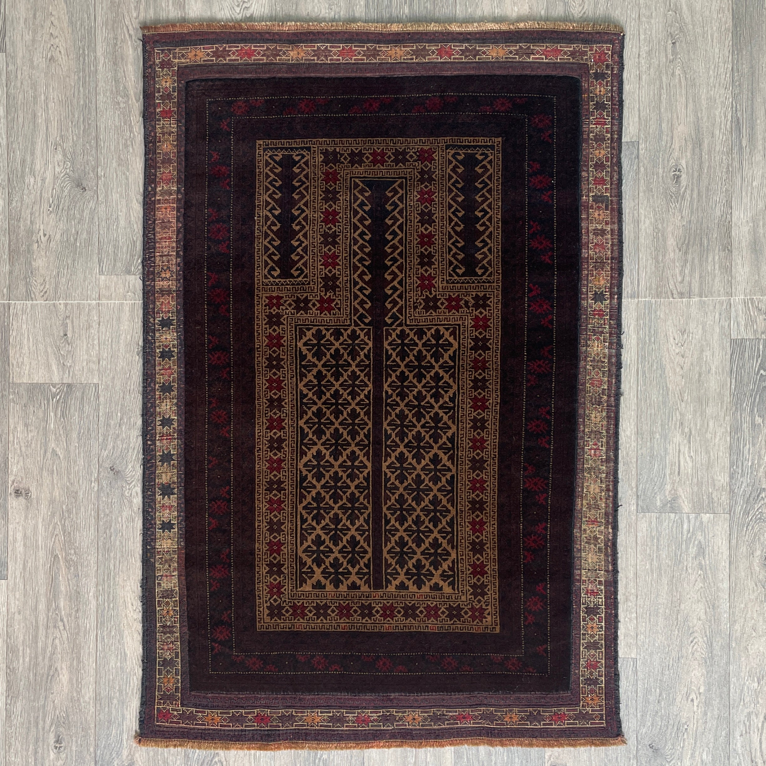 Old Fine Afghan Baluch Rug c. 1970