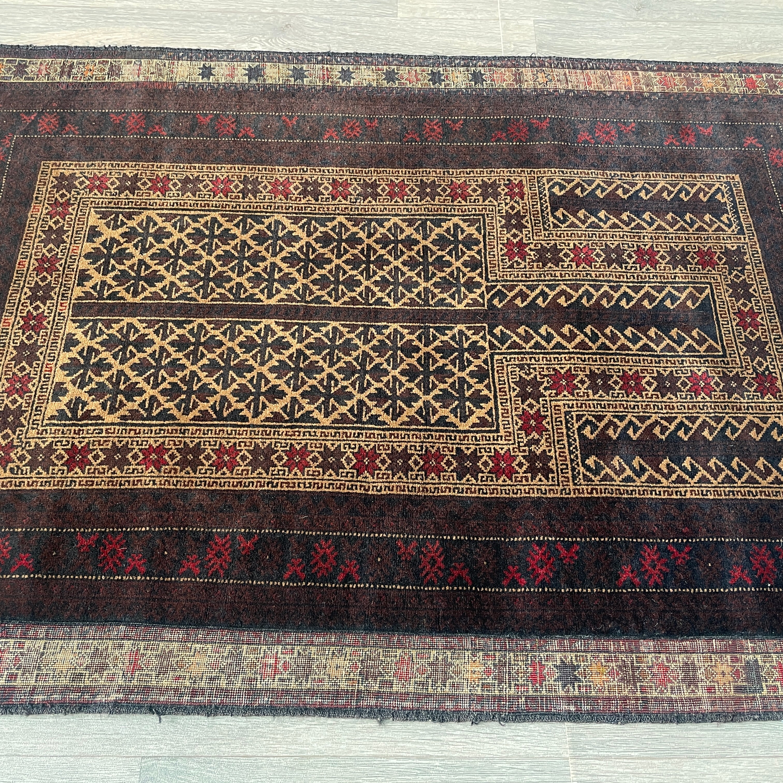 Old Fine Afghan Baluch Rug c. 1970