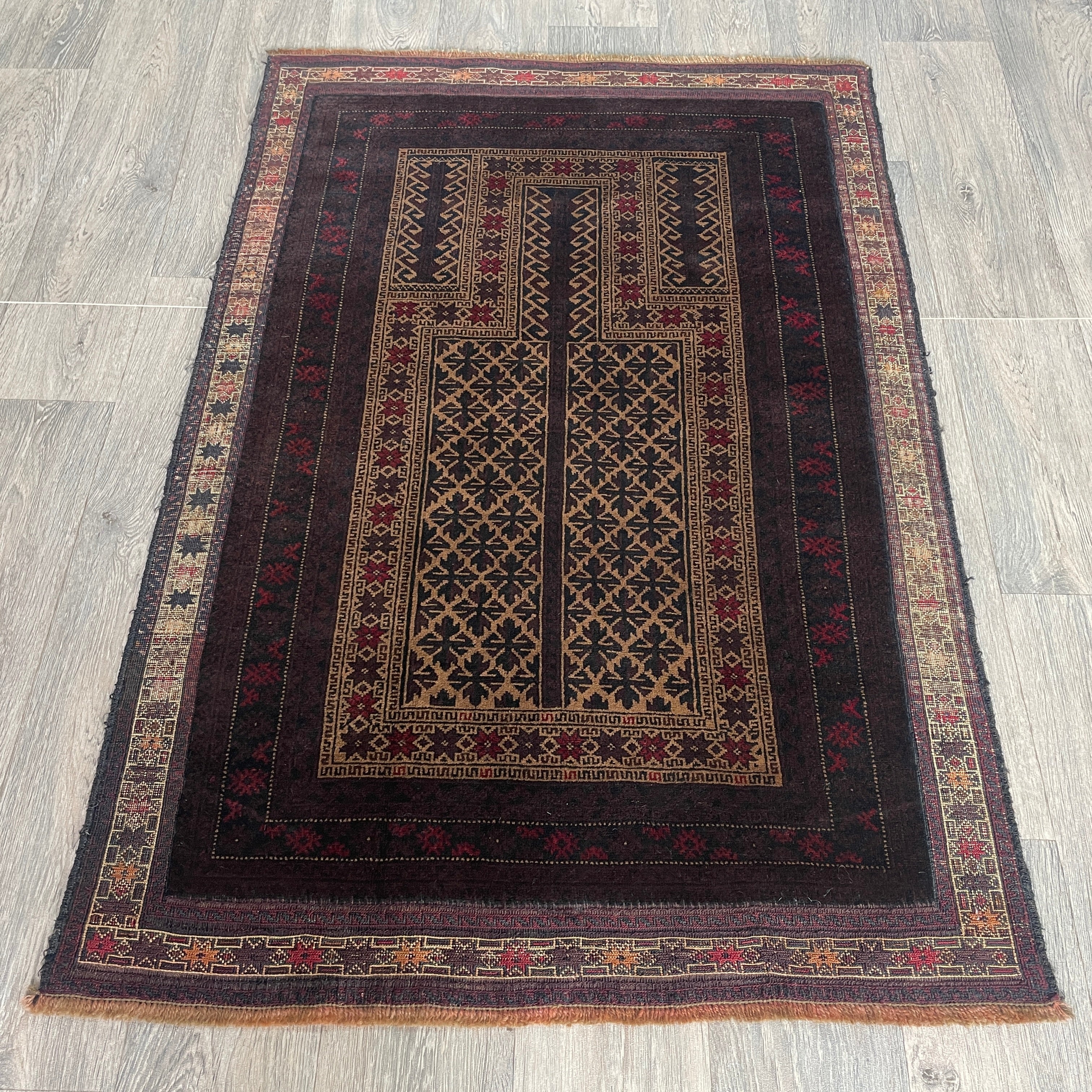 Old Fine Afghan Baluch Rug c. 1970